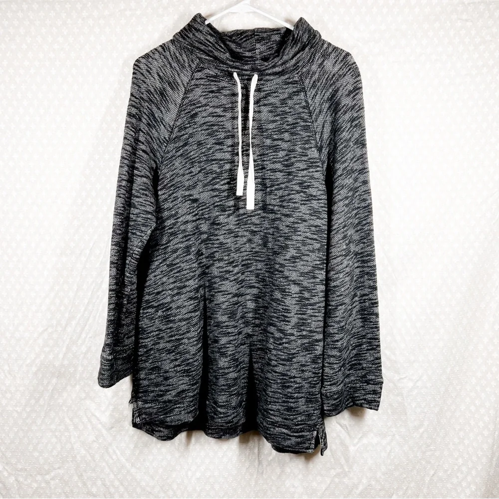 J. Crew Black Space Dye Funnel Neck Pullover‎ Sweater